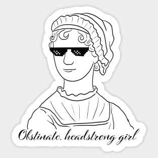 Jane Austen Obstinate headstrong girl Quote Sticker